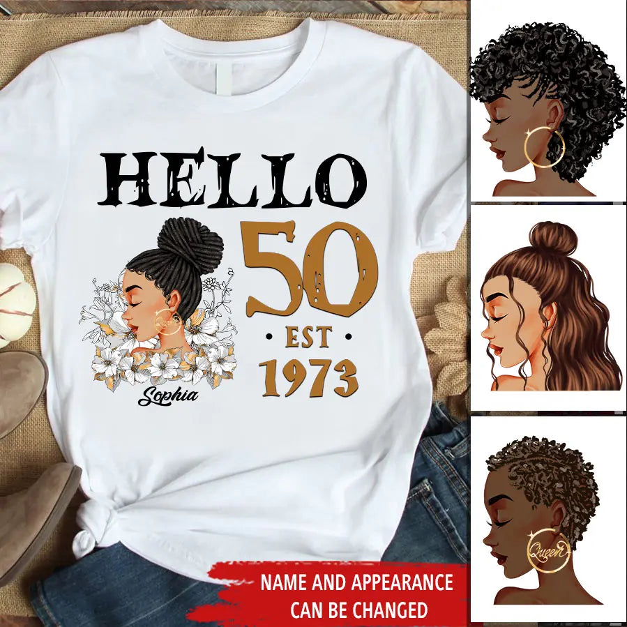 50th birthday shirts for her, Personalised 50th birthday gifts, 1973 t shirt, 50 and fabulous shirt, 50th birthday shirt ideas, gift ideas 50th birthday woman