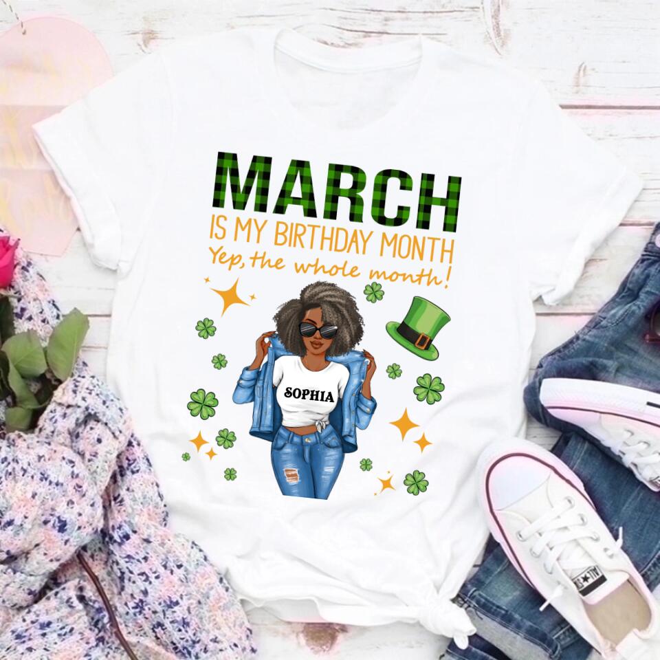March Birthday Shirt, Custom St. Patricks Day Shirts, Birthday Shirts For St. Patricks Day, March Birthday Shirts For Woman, Birthday Patrick Shirt