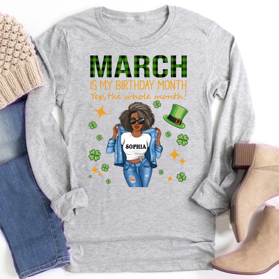 March Birthday Shirt, Custom St. Patricks Day Shirts, Birthday Shirts For St. Patricks Day, March Birthday Shirts For Woman, Birthday Patrick Shirt
