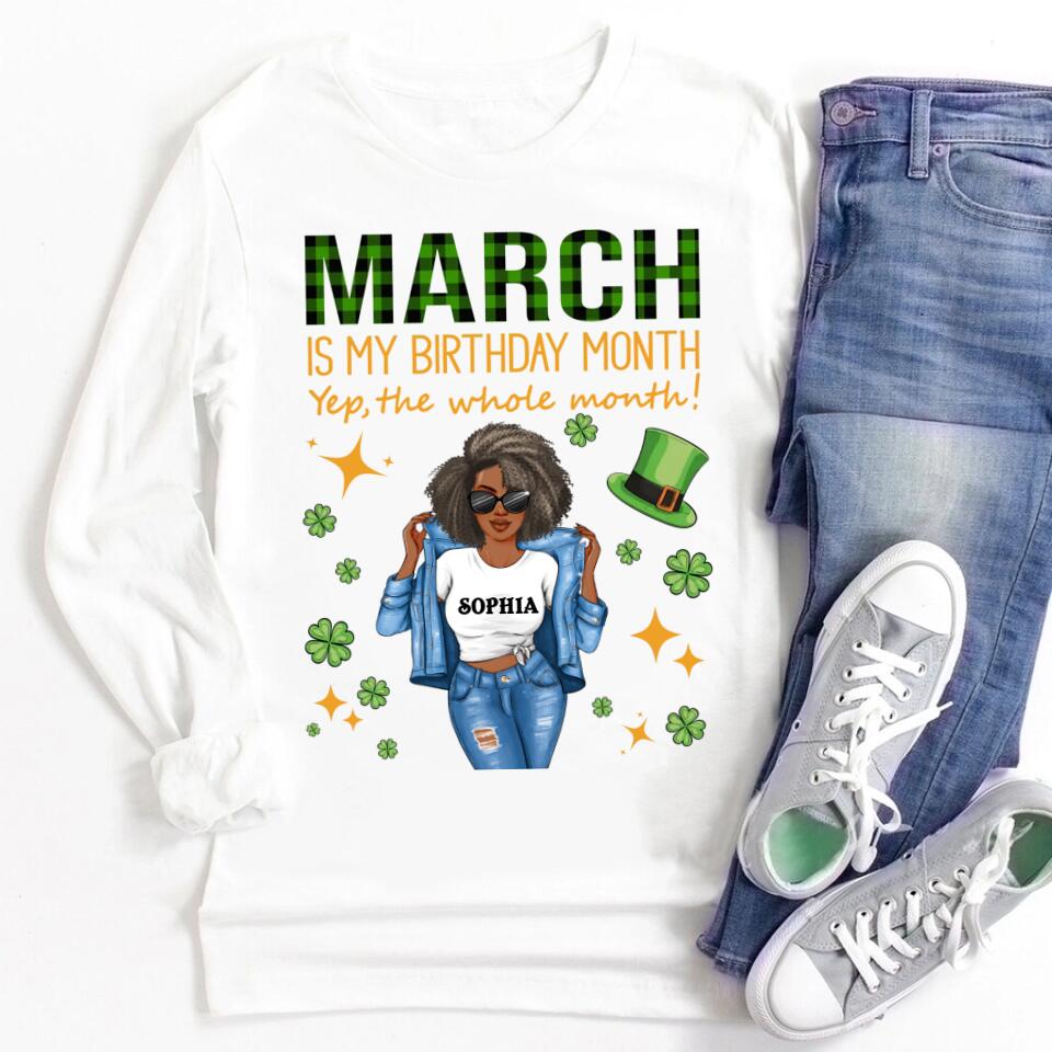 March Birthday Shirt, Custom St. Patricks Day Shirts, Birthday Shirts For St. Patricks Day, March Birthday Shirts For Woman, Birthday Patrick Shirt