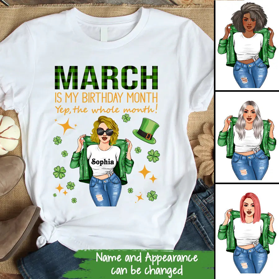 March Birthday Shirt, Custom St. Patricks Day Shirts, Birthday Shirts For St. Patricks Day, March Birthday Shirts For Woman, Birthday Patrick Shirt