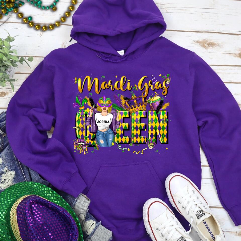 Mardi Gras Queen Shirt, Mardi Gras Shirt, Fat Tuesday Shirt, Mardi Gras T-shirt, Custom Mardi Gras Tee, Mardi Gras Party Shirt, Mardi Gras Gift