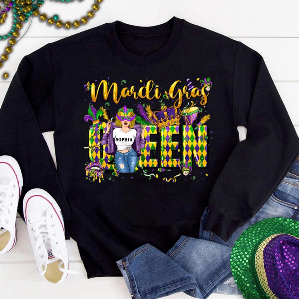 Mardi Gras Queen Shirt, Mardi Gras Shirt, Fat Tuesday Shirt, Mardi Gras T-shirt, Custom Mardi Gras Tee, Mardi Gras Party Shirt, Mardi Gras Gift