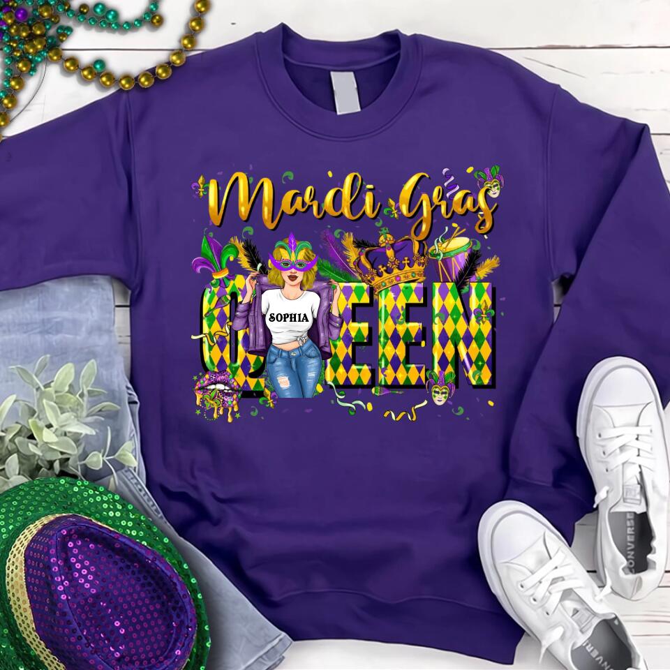 Mardi Gras Queen Shirt, Mardi Gras Shirt, Fat Tuesday Shirt, Mardi Gras T-shirt, Custom Mardi Gras Tee, Mardi Gras Party Shirt, Mardi Gras Gift