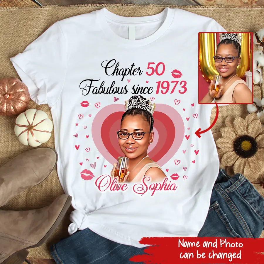 50th birthday shirts for her, Personalised 50th birthday gifts, 1973 t shirt, 50 and fabulous shirt, 50th birthday shirt ideas, gift ideas 50th birthday woman