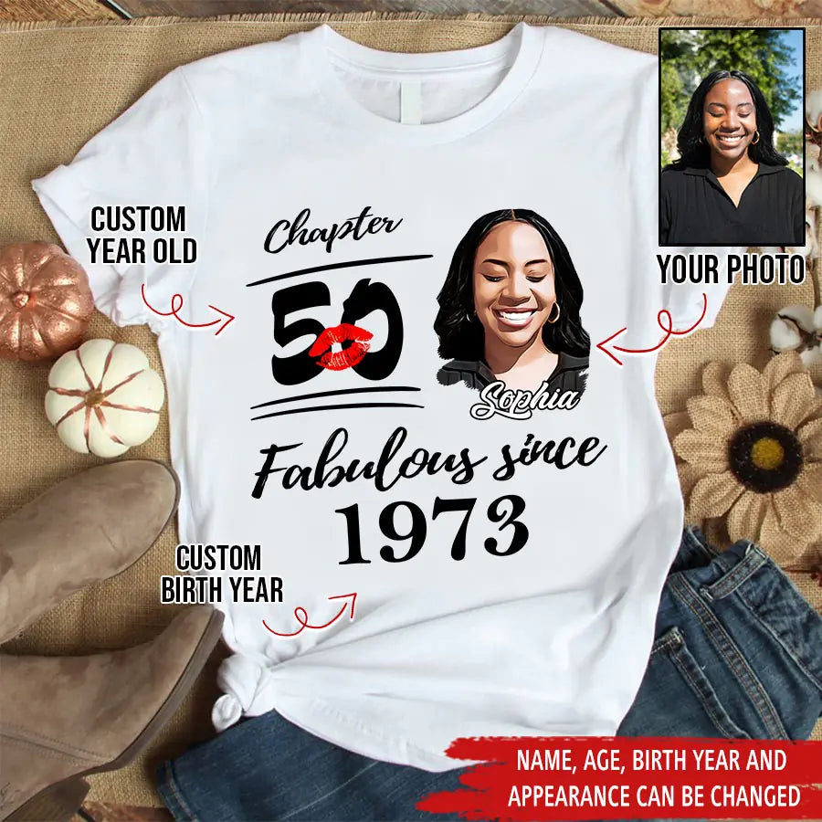 50th Birthday Shirts, Custom Birthday Shirts, Turning 50 Shirt, Gifts For Women Turning 50, 50 And Fabulous Shirt, 1973 Shirt, 50th Birthday Shirts For Her