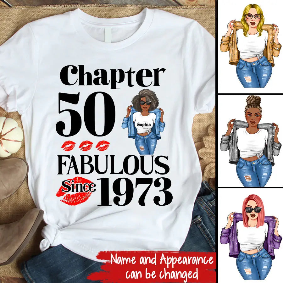 50th Birthday Shirts, Custom Birthday Shirts, Turning 50 Shirt, Gifts For Women Turning 50, 50 And Fabulous Shirt, 1973 Shirt, 50th Birthday Shirts For Her