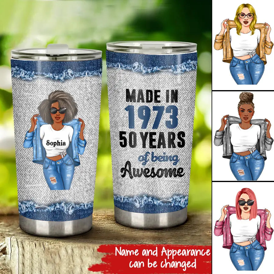 Personalized Tumbler - 50th Birthday Tumbler, Personalized 50th Birthday Gifts, 50th Gift Ideas For Her