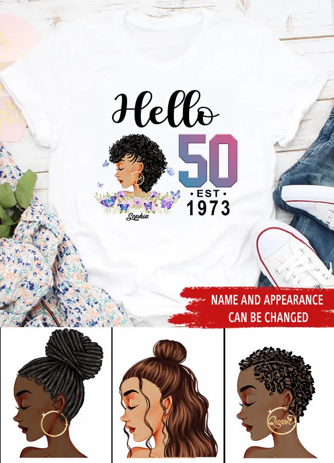 50th Birthday Shirts For Her, Personalised 50th Birthday Gifts, 1973 T Shirt, 50 And Fabulous Shirt, 50th Birthday Shirt Ideas, Gift Ideas 50th Birthday Woman