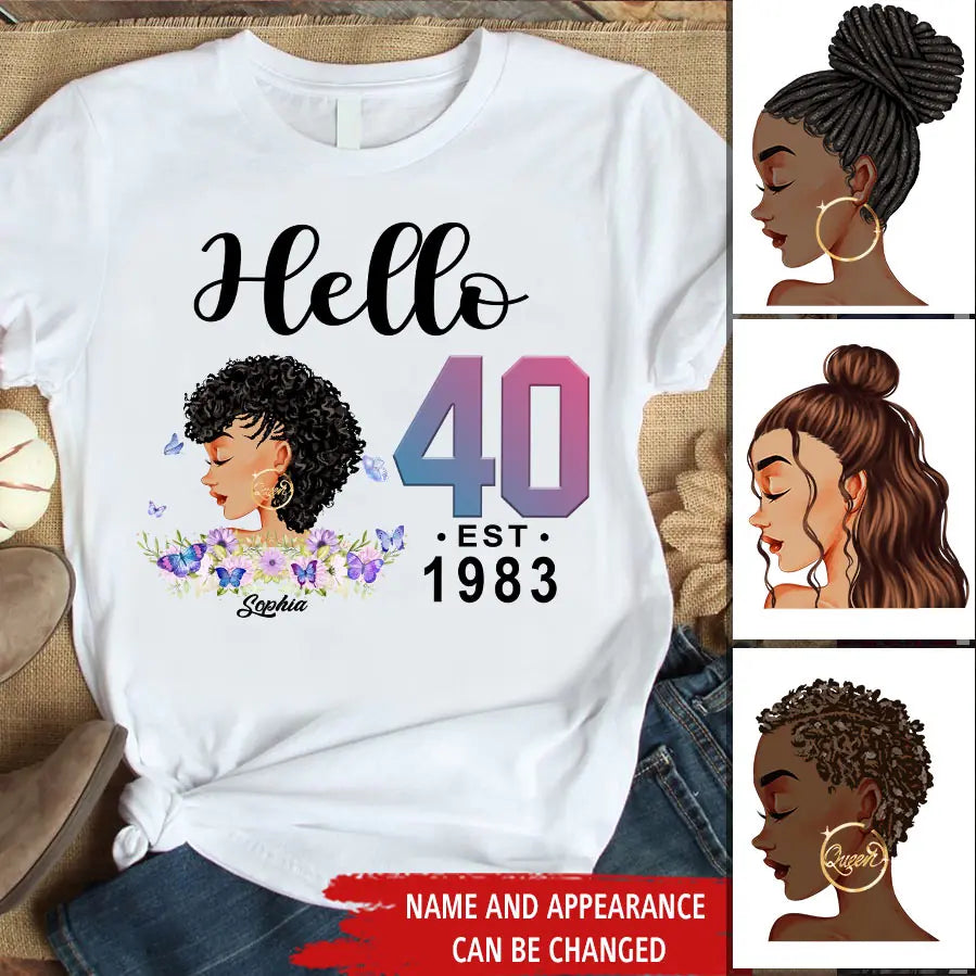 40th Birthday Shirts For Her, Personalised 40th Birthday Gifts, 1983 T Shirt, 40 And Fabulous Shirt, 40th Birthday Shirt Ideas, Gift Ideas 40th Birthday Woman