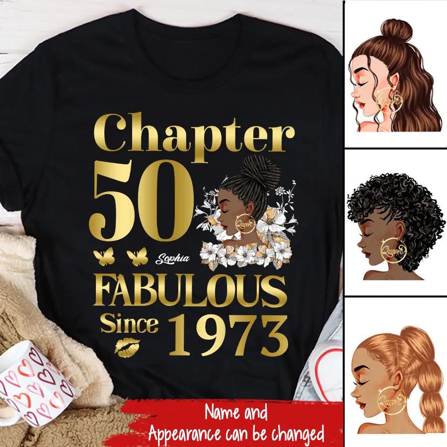 50th Birthday Shirts, Custom Birthday Shirts, Turning 50 Shirt, Gifts For Women Turning 50, 50 And Fabulous Shirt, 1973 Shirt, 50th Birthday Shirts For Her