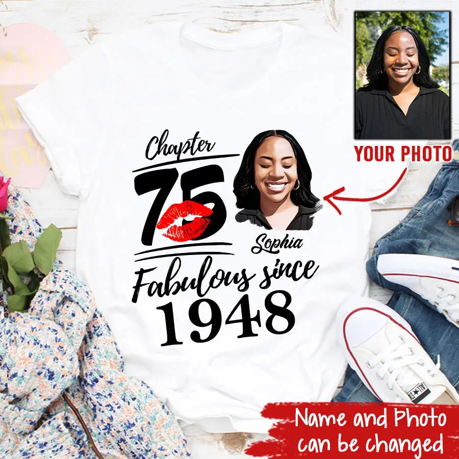 75th Birthday Shirts, Custom Birthday Shirts, Turning 75 Shirt, Gifts For Women Turning 75, 75 And Fabulous Shirt, 1948 Shirt, 75th Birthday Shirts For Her
