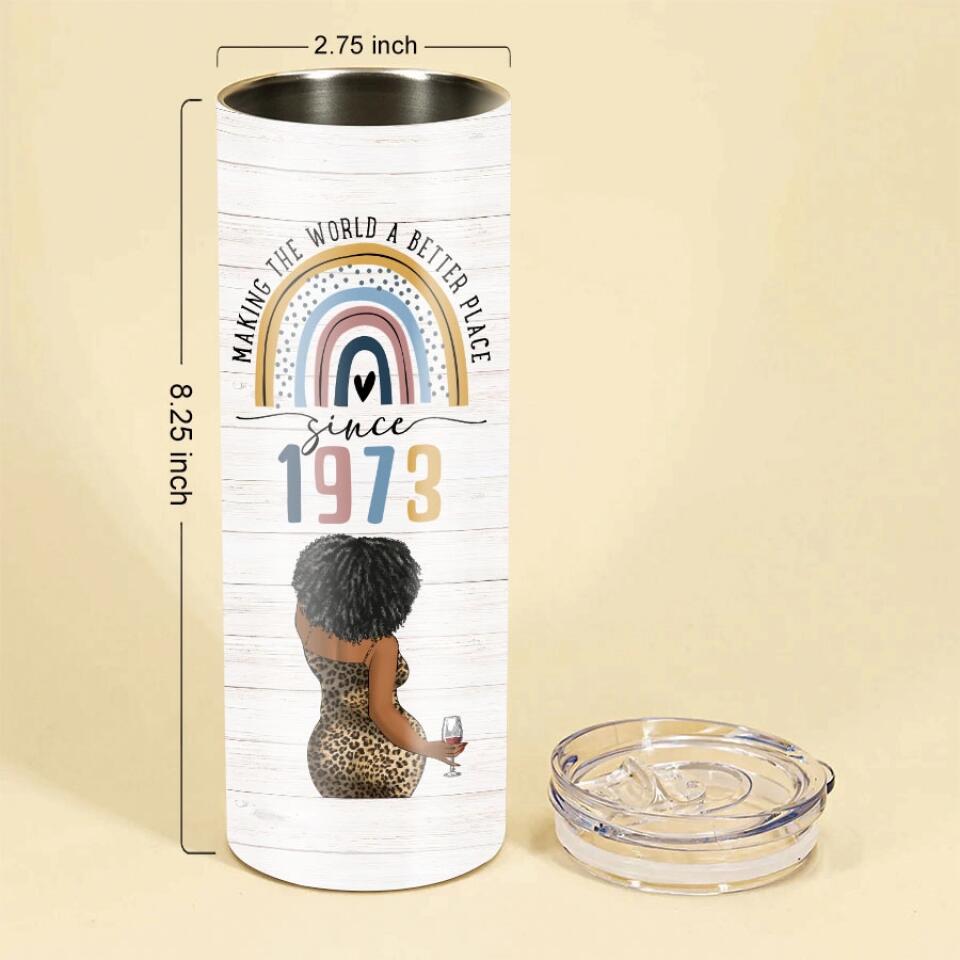 Personalized Skinny Tumbler - 50th Birthday Tumbler, Personalized 50th Birthday Gifts, 50th Gift Ideas For Her