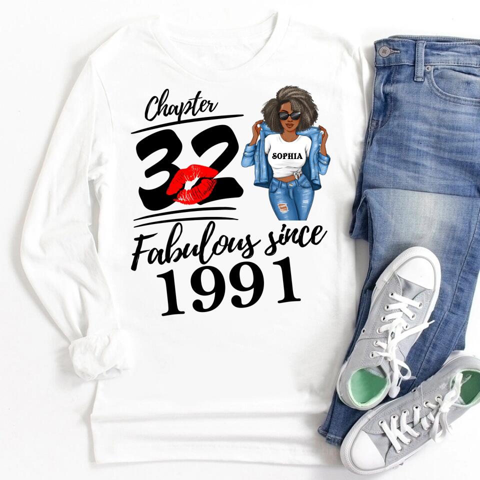32nd Birthday Shirts, Custom Birthday Shirts, Turning 32 Shirt, Gifts For Women Turning 32, 32 And Fabulous Shirt, 1991 Shirt, 32nd Birthday Shirts For Her
