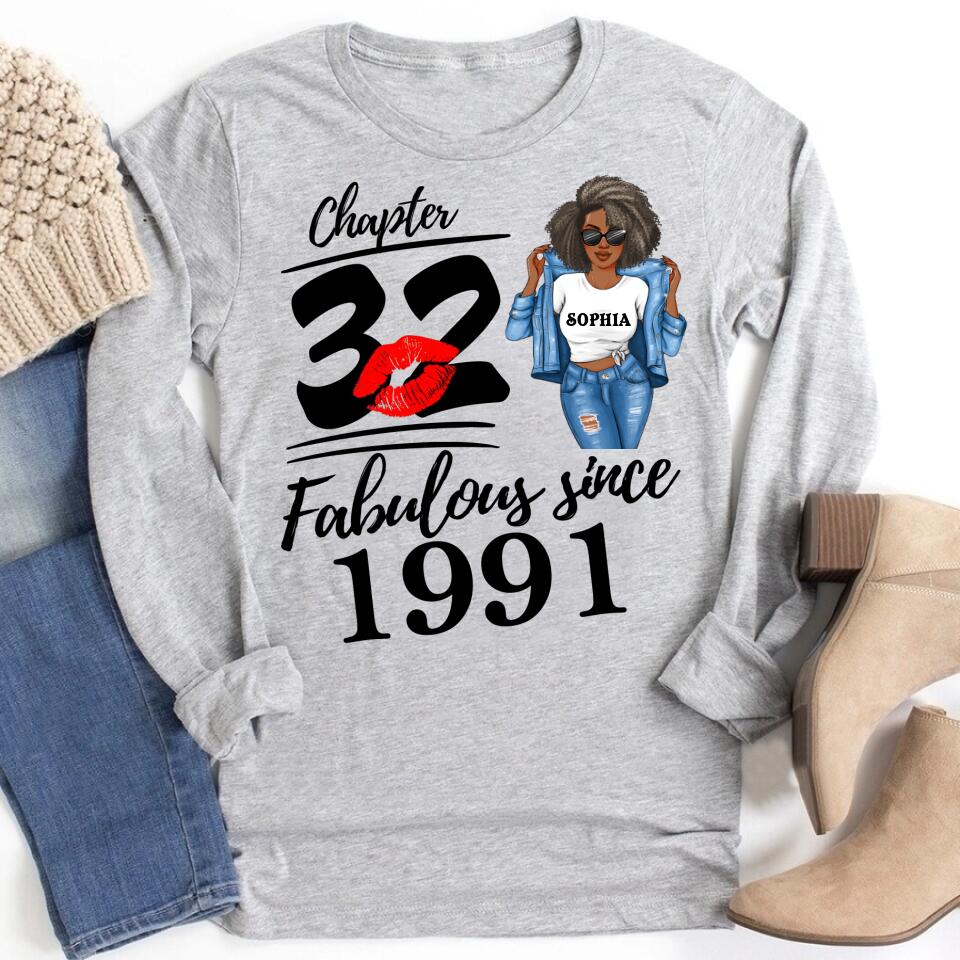 32nd Birthday Shirts, Custom Birthday Shirts, Turning 32 Shirt, Gifts For Women Turning 32, 32 And Fabulous Shirt, 1991 Shirt, 32nd Birthday Shirts For Her