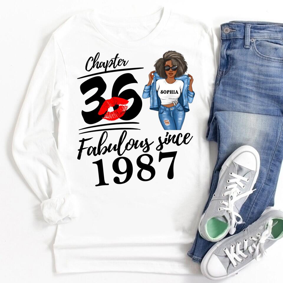 36th Birthday Shirts, Custom Birthday Shirts, Turning 36 Shirt, Gifts For Women Turning 36, 36 And Fabulous Shirt, 1987 Shirt, 36th Birthday Shirts For Her
