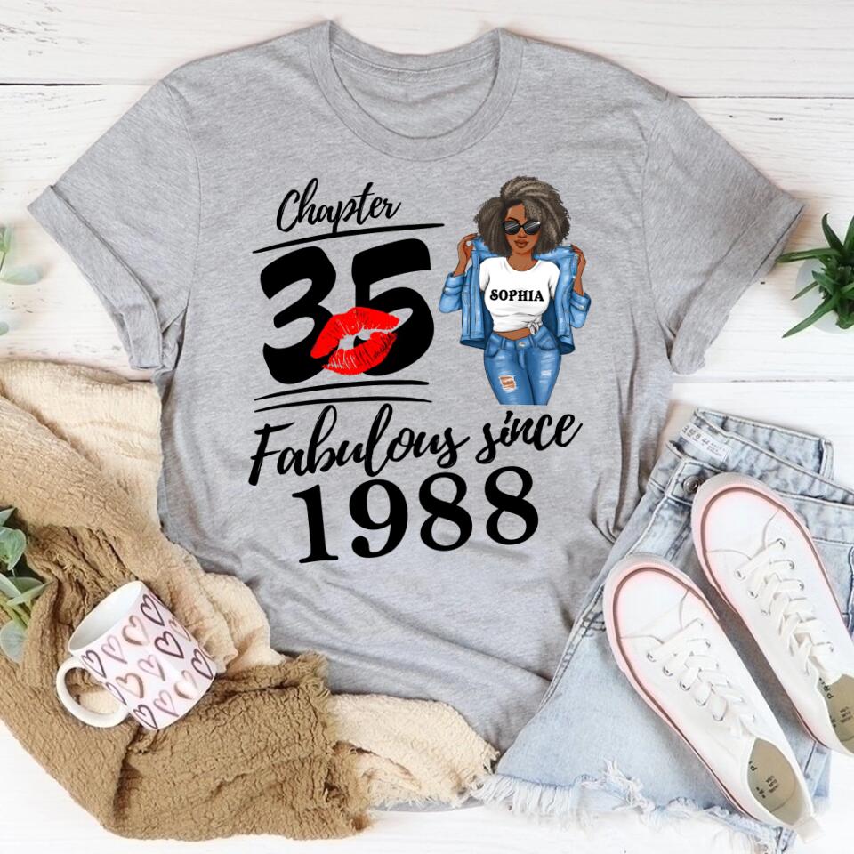 35th Birthday Shirts, Custom Birthday Shirts, Turning 35 Shirt, Gifts For Women Turning 35, 35 And Fabulous Shirt, 1988 Shirt, 35th Birthday Shirts For Her