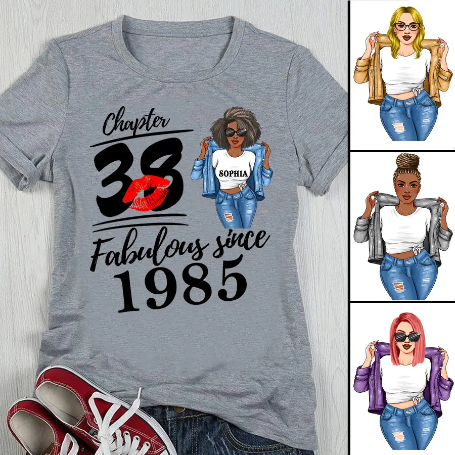 38th Birthday Shirts, Custom Birthday Shirts, Turning 38 Shirt, Gifts For Women Turning 38, 38 And Fabulous Shirt, 1985 Shirt, 38th Birthday Shirts For Her