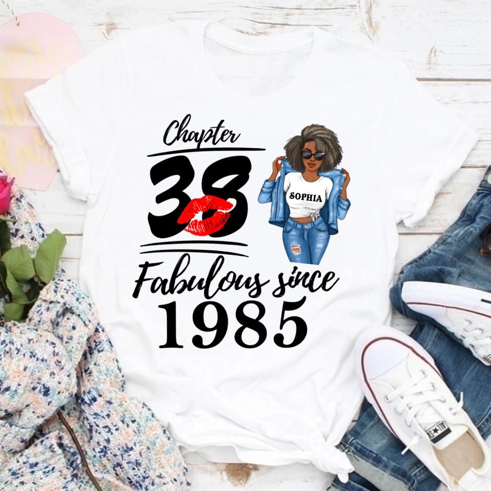 38th Birthday Shirts, Custom Birthday Shirts, Turning 38 Shirt, Gifts For Women Turning 38, 38 And Fabulous Shirt, 1985 Shirt, 38th Birthday Shirts For Her