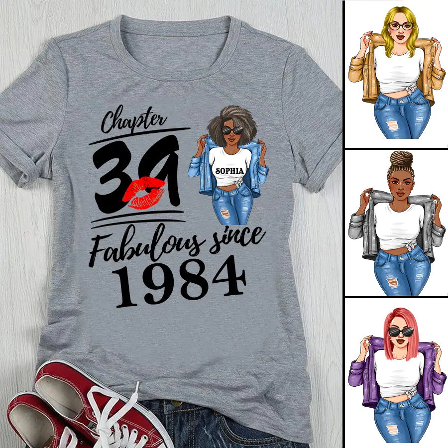 39th Birthday Shirts, Custom Birthday Shirts, Turning 39 Shirt, Gifts For Women Turning 39, 39 And Fabulous Shirt, 1984 Shirt, 39th Birthday Shirts For Her