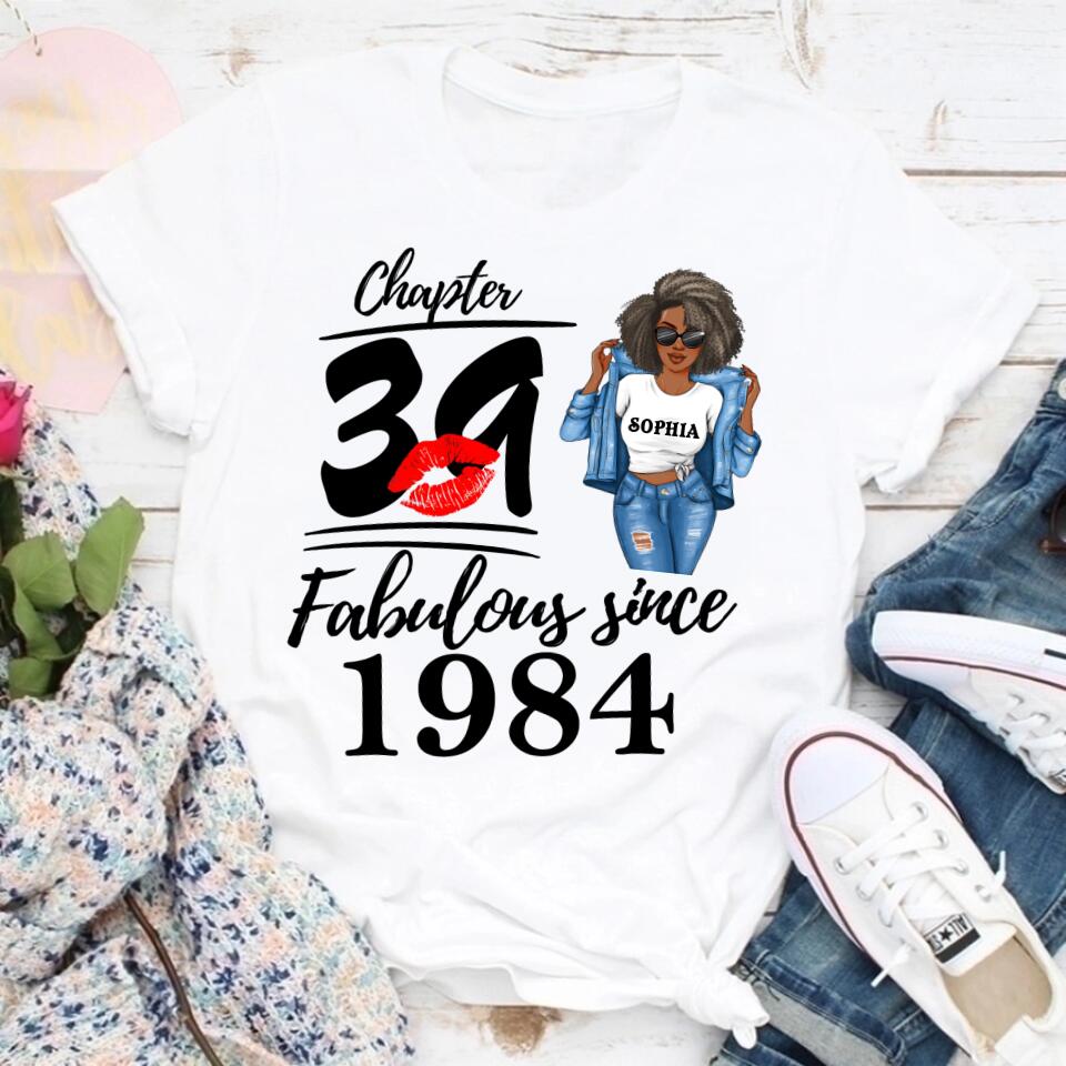 39th Birthday Shirts, Custom Birthday Shirts, Turning 39 Shirt, Gifts For Women Turning 39, 39 And Fabulous Shirt, 1984 Shirt, 39th Birthday Shirts For Her