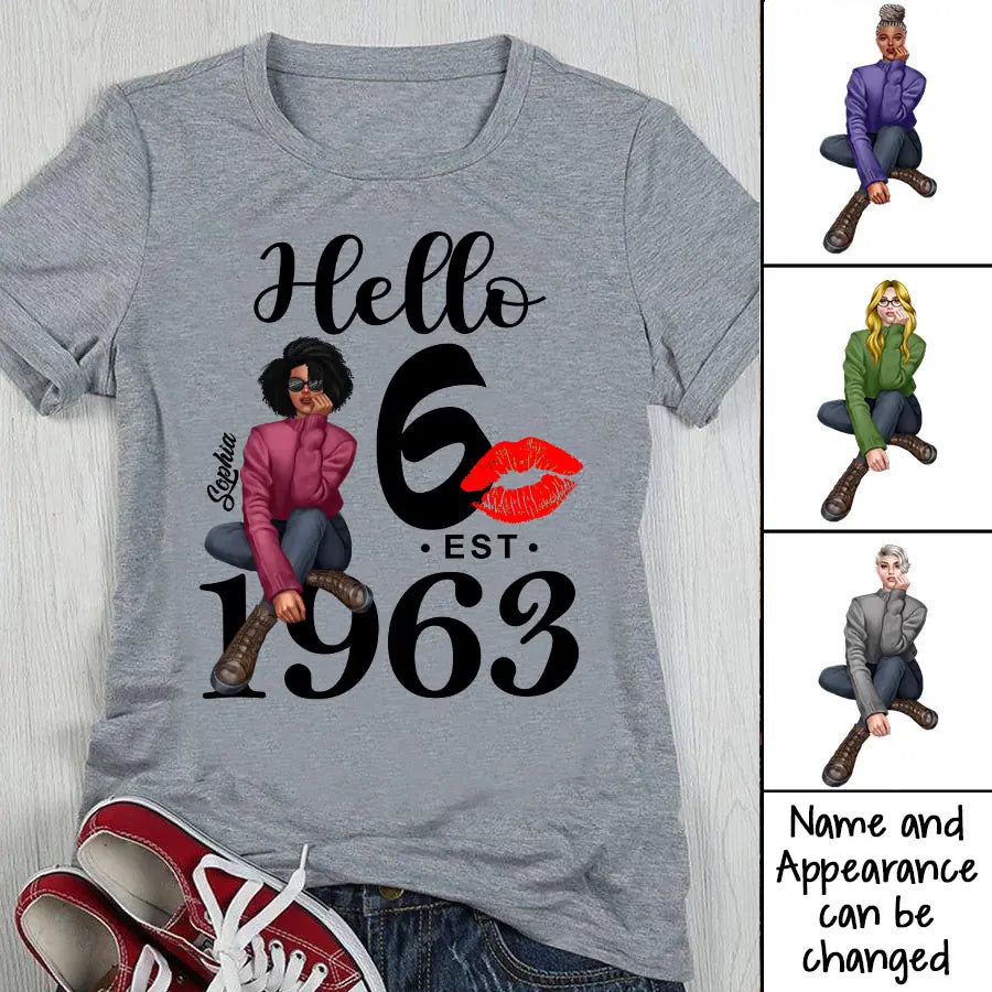 60th Birthday Shirts, Custom Birthday Shirts, Turning 60 Shirt, Gifts For Women Turning 60, 60 And Fabulous Shirt, 1963 Shirt, 60th Birthday Shirts For Her