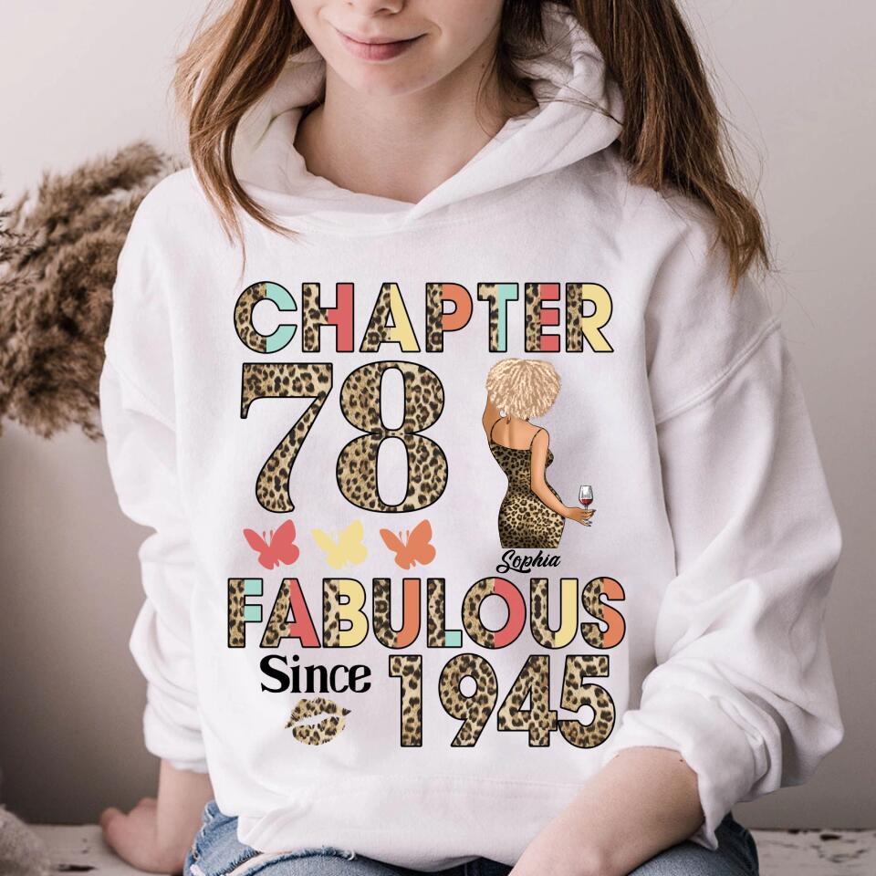 Chapter 78, Fabulous Since 1945 78th Birthday Unique T Shirt For Woman, Custom Birthday Shirt, Her Gifts For 78 Years Old , Turning 78 Birthday Cotton Shirt