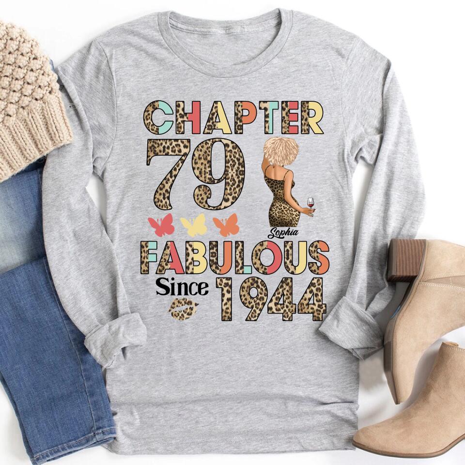 Chapter 79, Fabulous Since 1944 79th Birthday Unique T Shirt For Woman, Custom Birthday Shirt, Her Gifts For 79 Years Old , Turning 79 Birthday Cotton Shirt