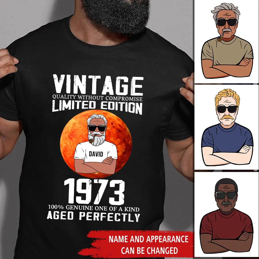 Personalized Birthday T Shirt, Chapter 50, Fabulous Since 1973 50th Birthday Unique T Shirt For Man, Vintage Quality without compromise Limited edition 1973 100% genuine of a kind aged perfectly
