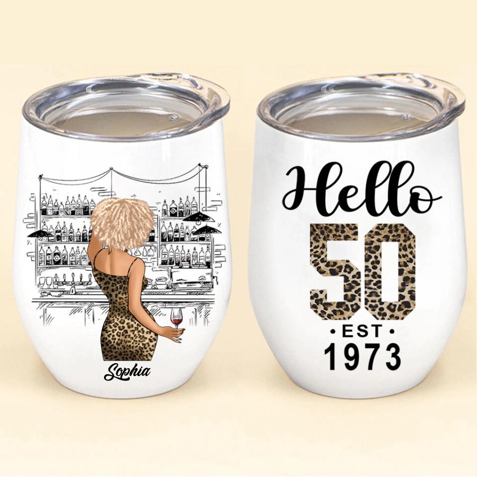 Personalized Wine Tumbler - 50th Birthday Wine Tumbler, Personalized 50th Birthday Gifts, 50th Gift Ideas For Her