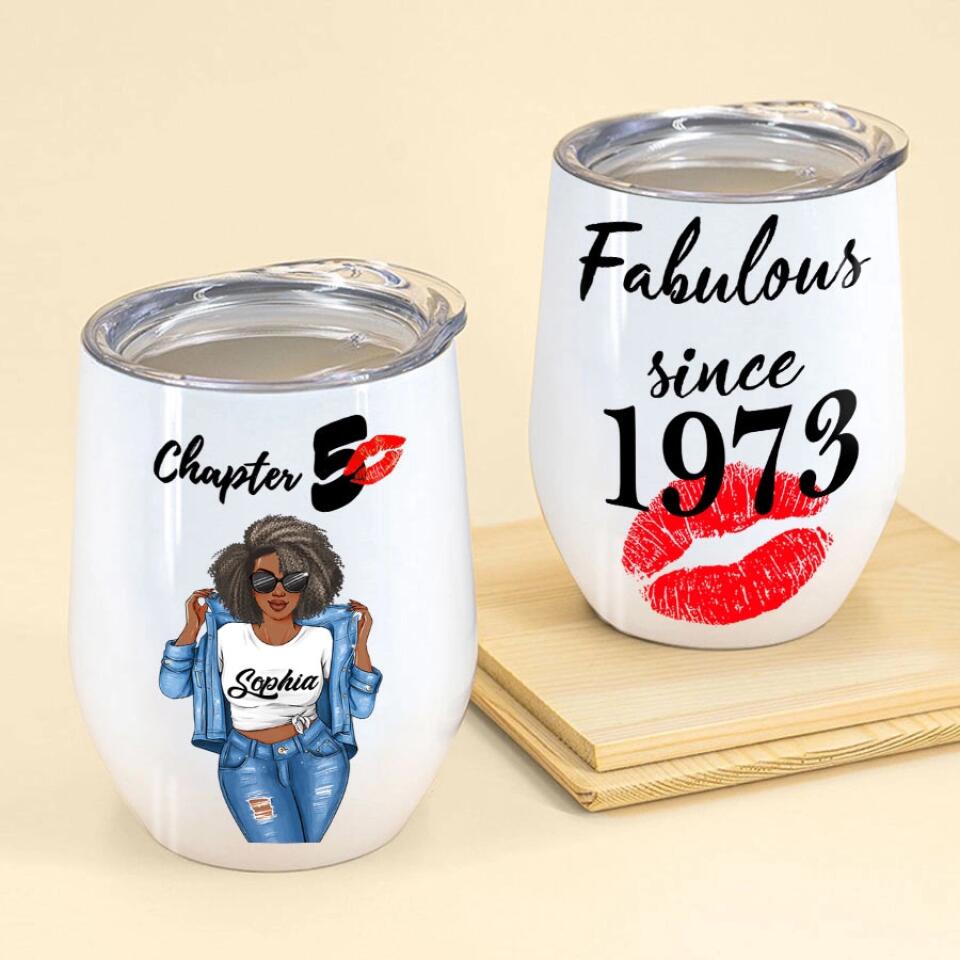 Personalized Wine Tumbler - 50th Birthday Wine Tumbler, Personalized 50th Birthday Gifts, 50th Gift Ideas For Her