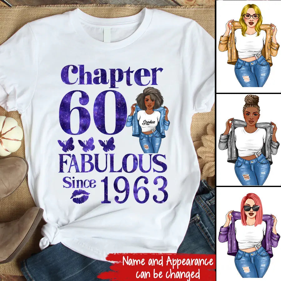 60th Birthday Shirts, Custom Birthday Shirts, Turning 60 Shirt, Gifts For Women Turning 60, 60 And Fabulous Shirt, 1963 Shirt, 60th Birthday Shirts For Her