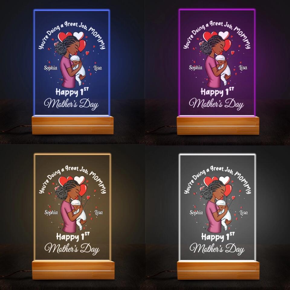 Gifts for first time mothers, Personalized 3D LED Light Wooden Base - Loving, first mothers day gift ideas For Newborn Mom