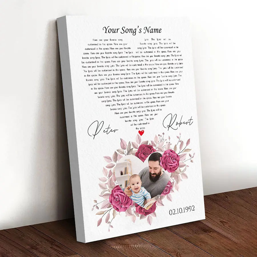 Personalized Song Lyrics Canvas With Photo Custom Poster Printing Music Poster Gifts For Girlfriend Gifts For Boyfriend Bedroom Art Wall