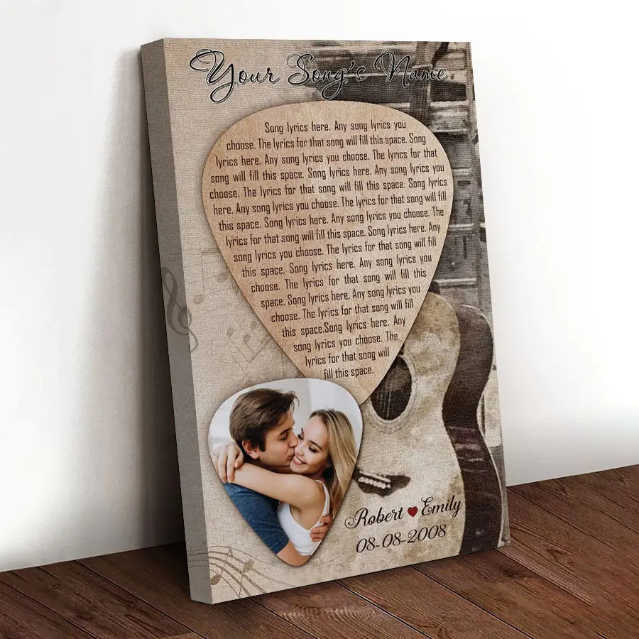 Personalized Song Lyrics Canvas With Photo Custom Poster Printing Music Poster Gifts For Girlfriend Gifts For Boyfriend Bedroom Art Wall