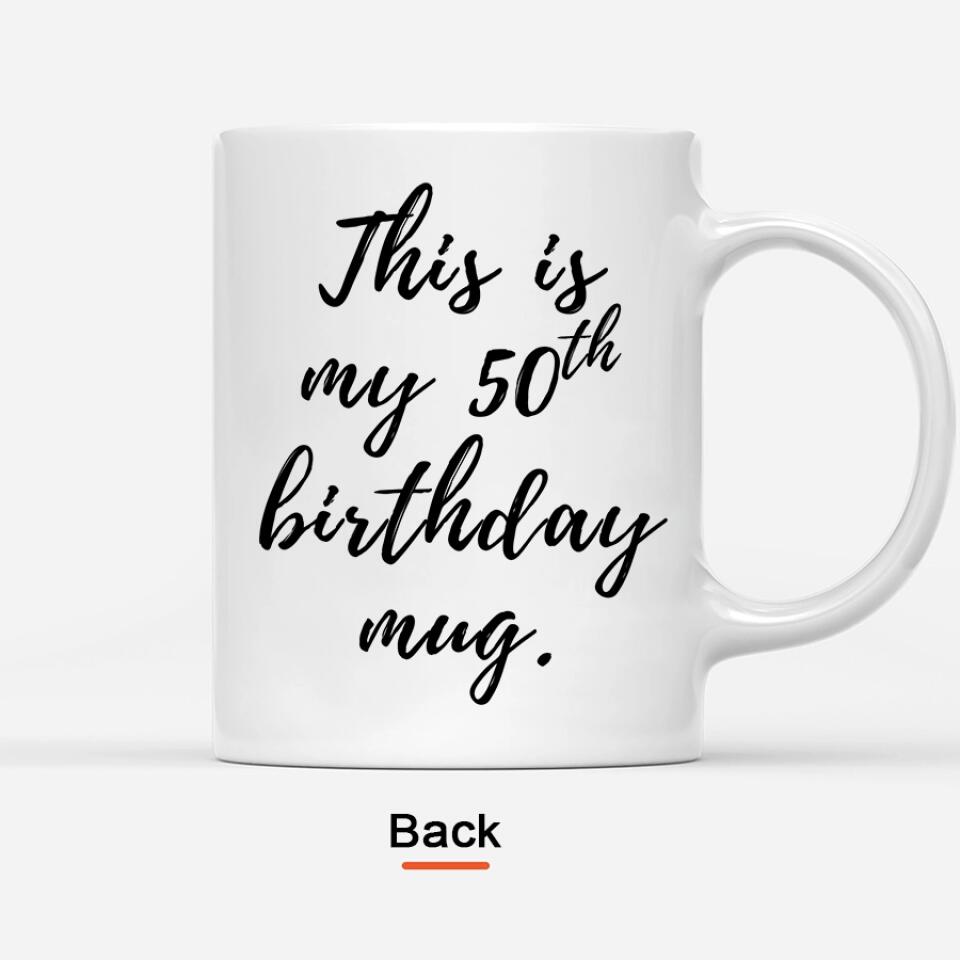 Personalised 50th birthday mug, Happy Birthday Mug, birthday mugs with photos, 50th birthday mug,  birthday gift cup with photo, coffee mug for birthday gift, happy birthday cup with name and photo