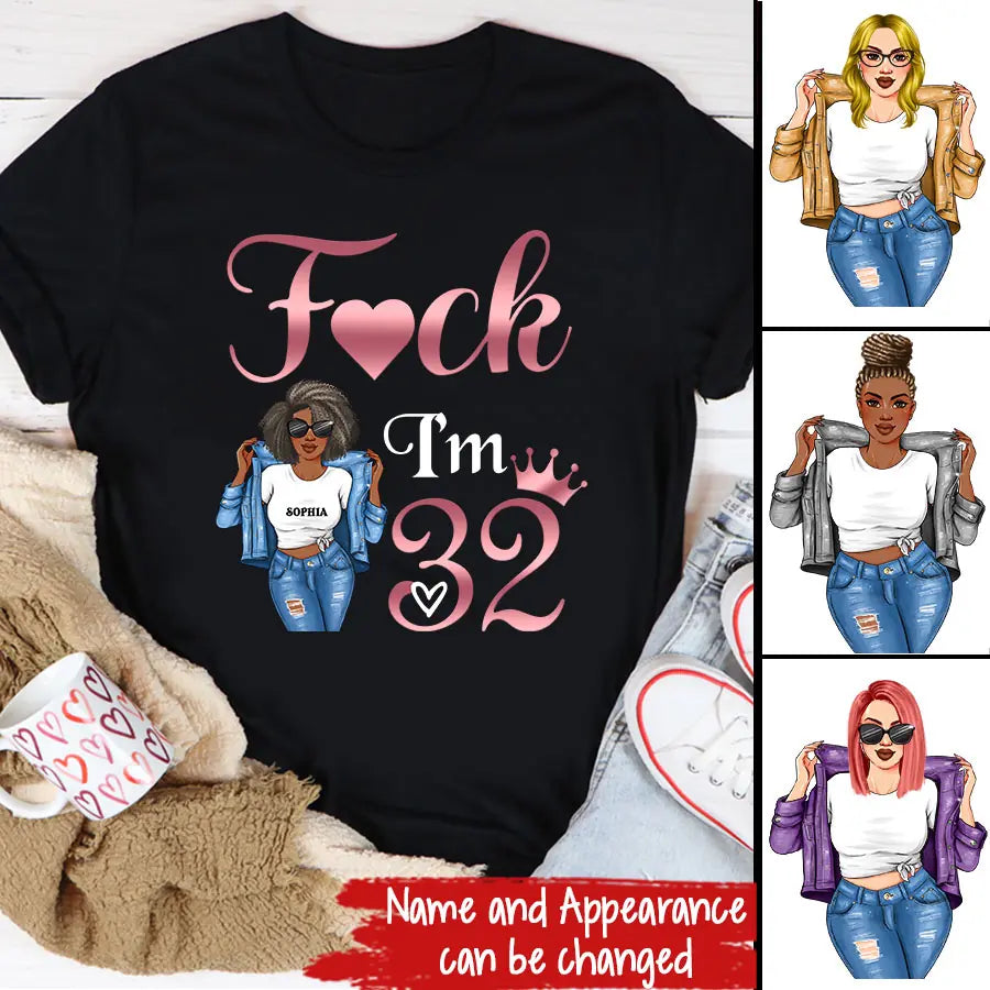32nd Birthday Shirts, Custom Birthday Shirts, Turning 32 Shirt, Gifts For Women Turning 32, 32 And Fabulous Shirt, 1991 Shirt