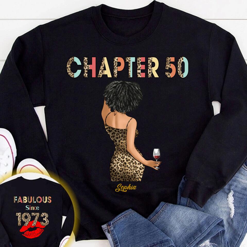Chapter 50, Fabulous Since 1973 50th Birthday Unique T Shirt For Woman, Her Gifts For 50 Years Old , Turning 50 Birthday Cotton Shirt