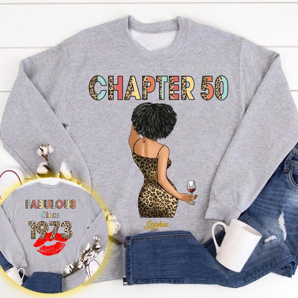Chapter 50, Fabulous Since 1973 50th Birthday Unique T Shirt For Woman, Her Gifts For 50 Years Old , Turning 50 Birthday Cotton Shirt