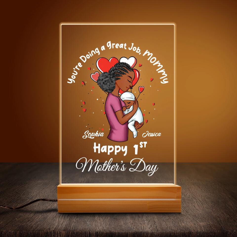 Gifts for first time mothers, Personalized 3D LED Light Wooden Base - Loving, first mothers day gift ideas For Newborn Mom