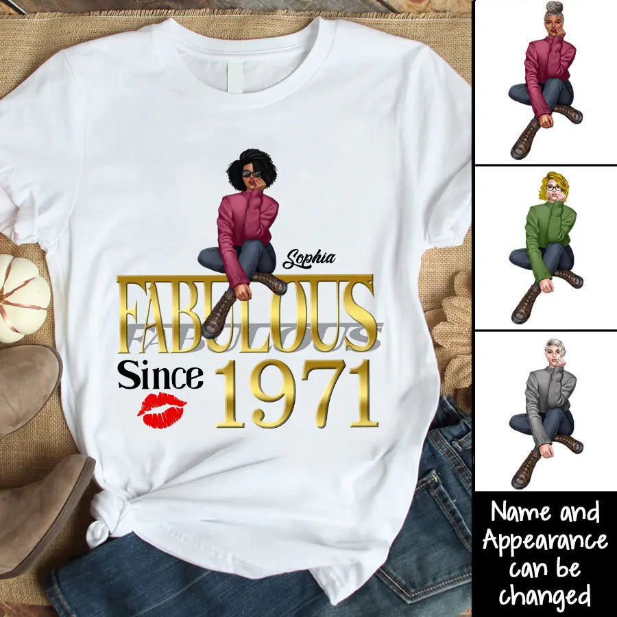 52nd birthday shirts for her, Personalised 52nd birthday gifts, 1971 t shirt, 52 and fabulous shirt, 52nd birthday shirt ideas, gift ideas 52nd birthday woman