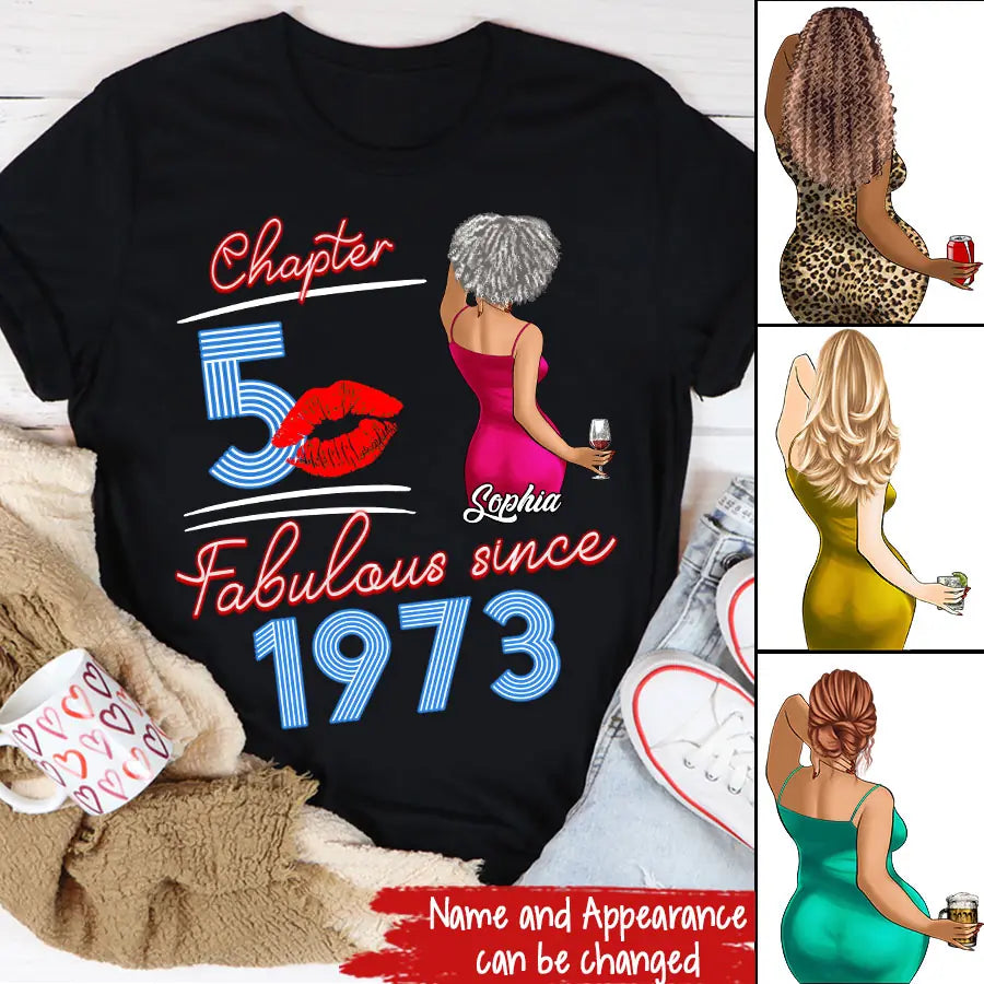 50th Birthday Shirts, Custom Birthday Shirts, Turning 50 Shirt, Gifts For Women Turning 50, 50 And Fabulous Shirt, 1973 Shirt, 50th Birthday Shirts For Her