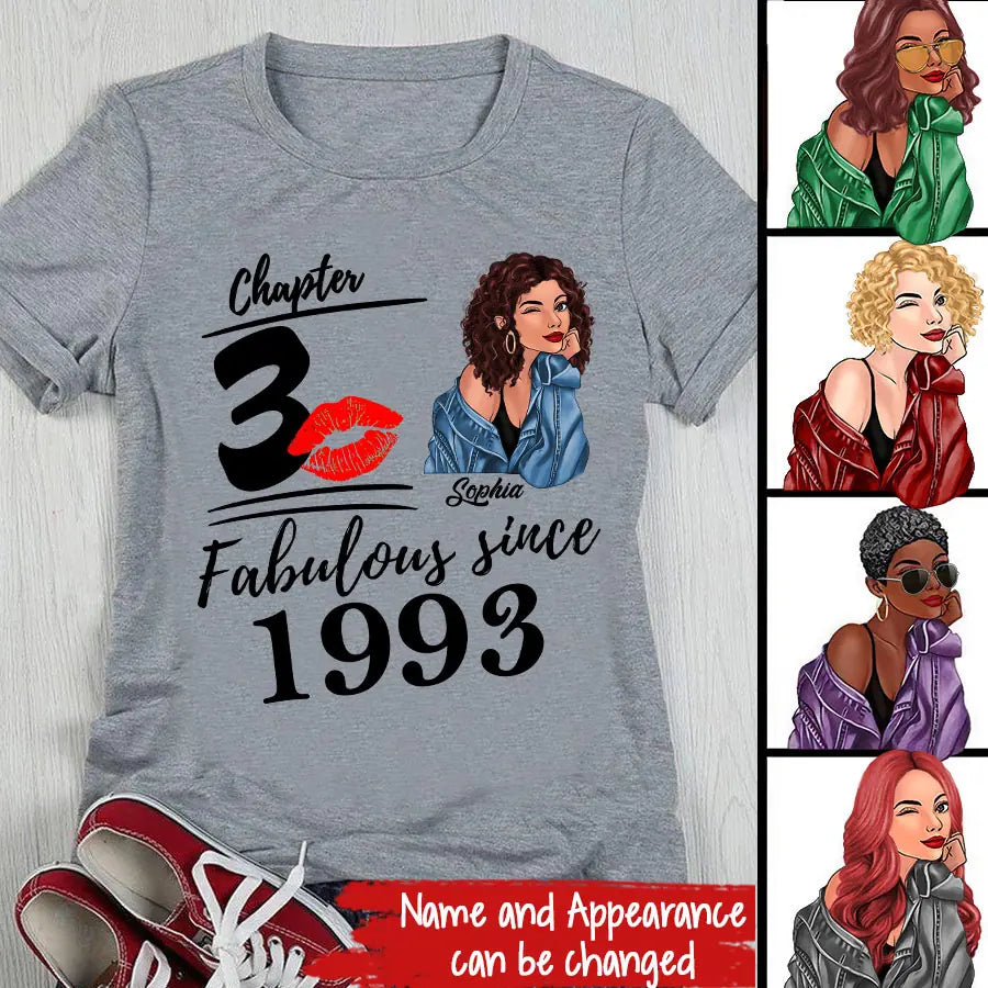 30th Birthday Shirts For Her, Personalised 30th Birthday Gifts, 1993 T Shirt, 30 And Fabulous Shirt, 30th Birthday Shirt Ideas, Gift Ideas 30th Birthday Woman