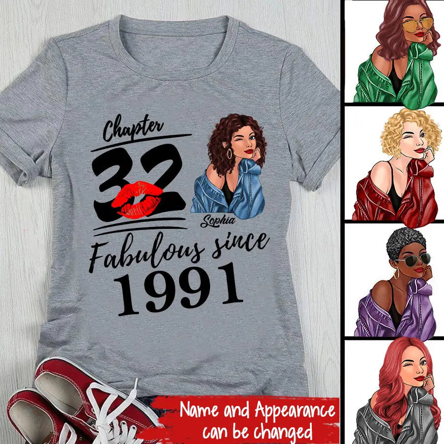 32nd Birthday Shirts For Her, Personalised 32nd Birthday Gifts, 1991 T Shirt, 32 And Fabulous Shirt, 32nd Birthday Shirt Ideas, Gift Ideas 32nd Birthday Woman