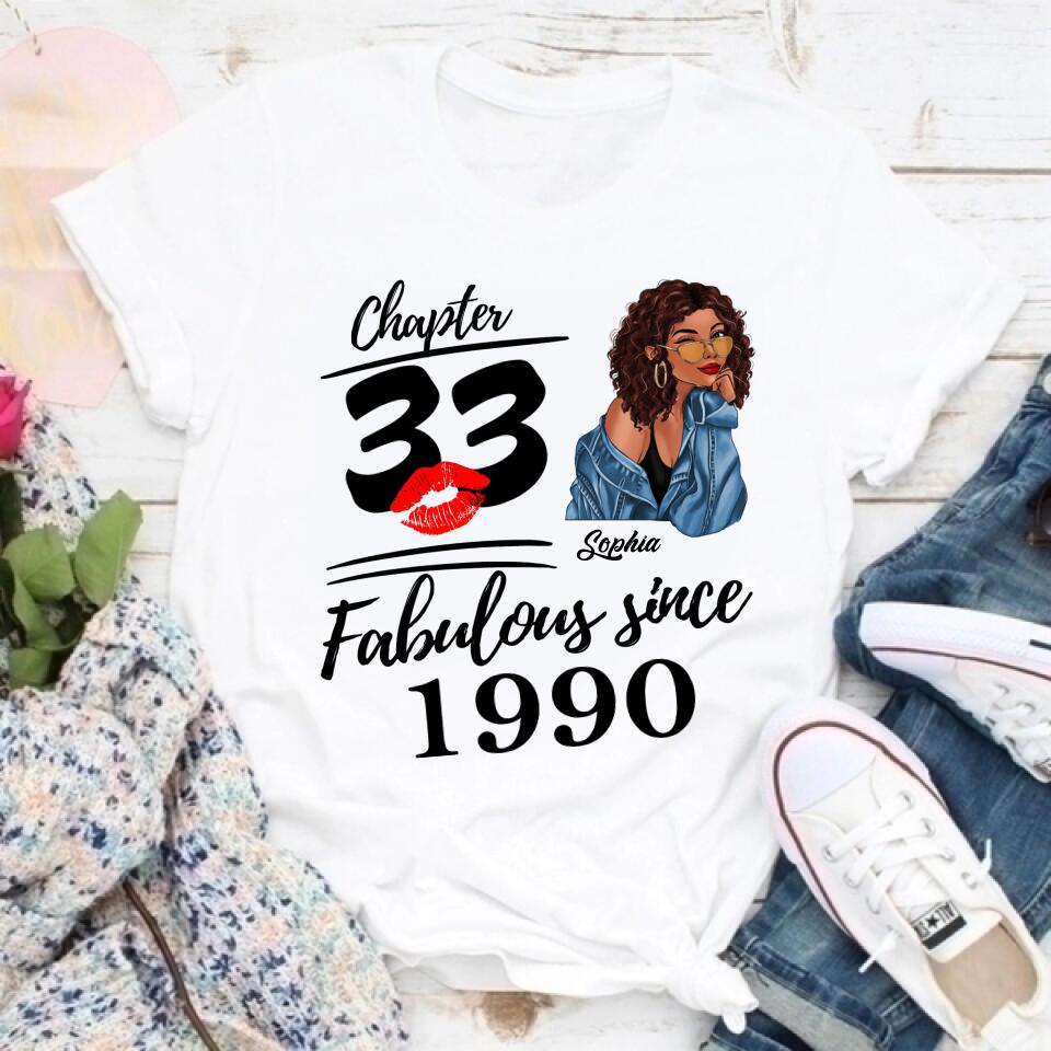 33rd Birthday Shirts For Her, Personalised 33rd Birthday Gifts, 1990 T Shirt, 33 And Fabulous Shirt, 33rd Birthday Shirt Ideas, Gift Ideas 33rd Birthday Woman