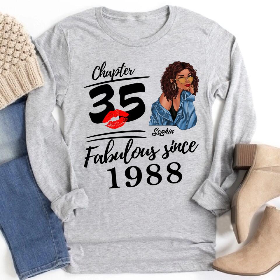 35th Birthday Shirts For Her, Personalised 35th Birthday Gifts, 1988 T Shirt, 35 And Fabulous Shirt, 35th Birthday Shirt Ideas, Gift Ideas 35th Birthday Woman