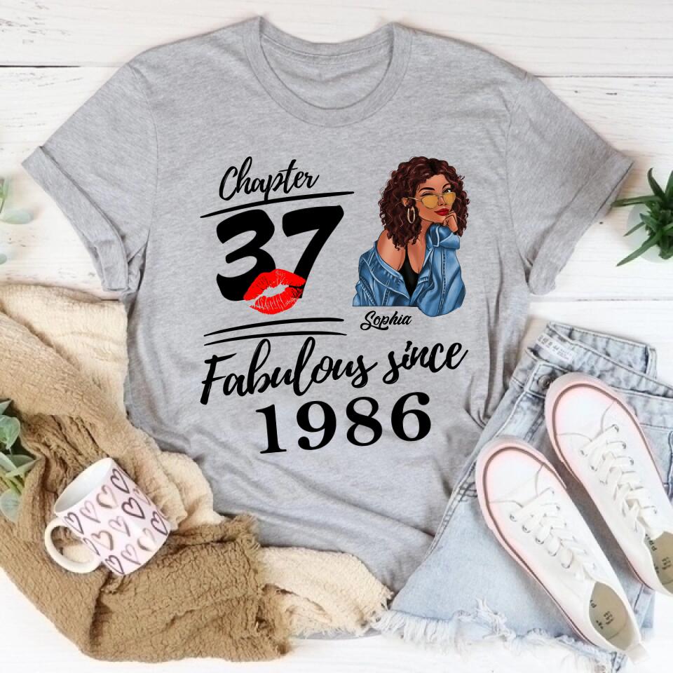 37th Birthday Shirts For Her, Personalised 37th Birthday Gifts, 1986 T Shirt, 37 And Fabulous Shirt, 37th Birthday Shirt Ideas, Gift Ideas 37th Birthday Woman