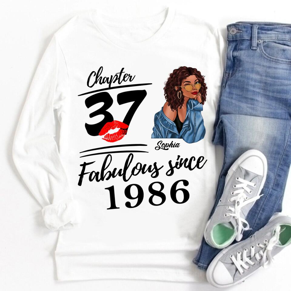37th Birthday Shirts For Her, Personalised 37th Birthday Gifts, 1986 T Shirt, 37 And Fabulous Shirt, 37th Birthday Shirt Ideas, Gift Ideas 37th Birthday Woman