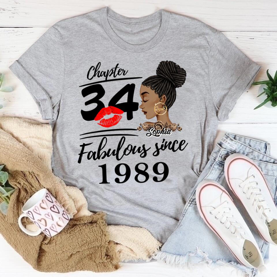 34th Birthday Shirts, Custom Birthday Shirts, Turning 34 Shirt, Gifts For Women Turning 34, 34 And Fabulous Shirt, 1989 Shirt, 34th Birthday Shirts For Her