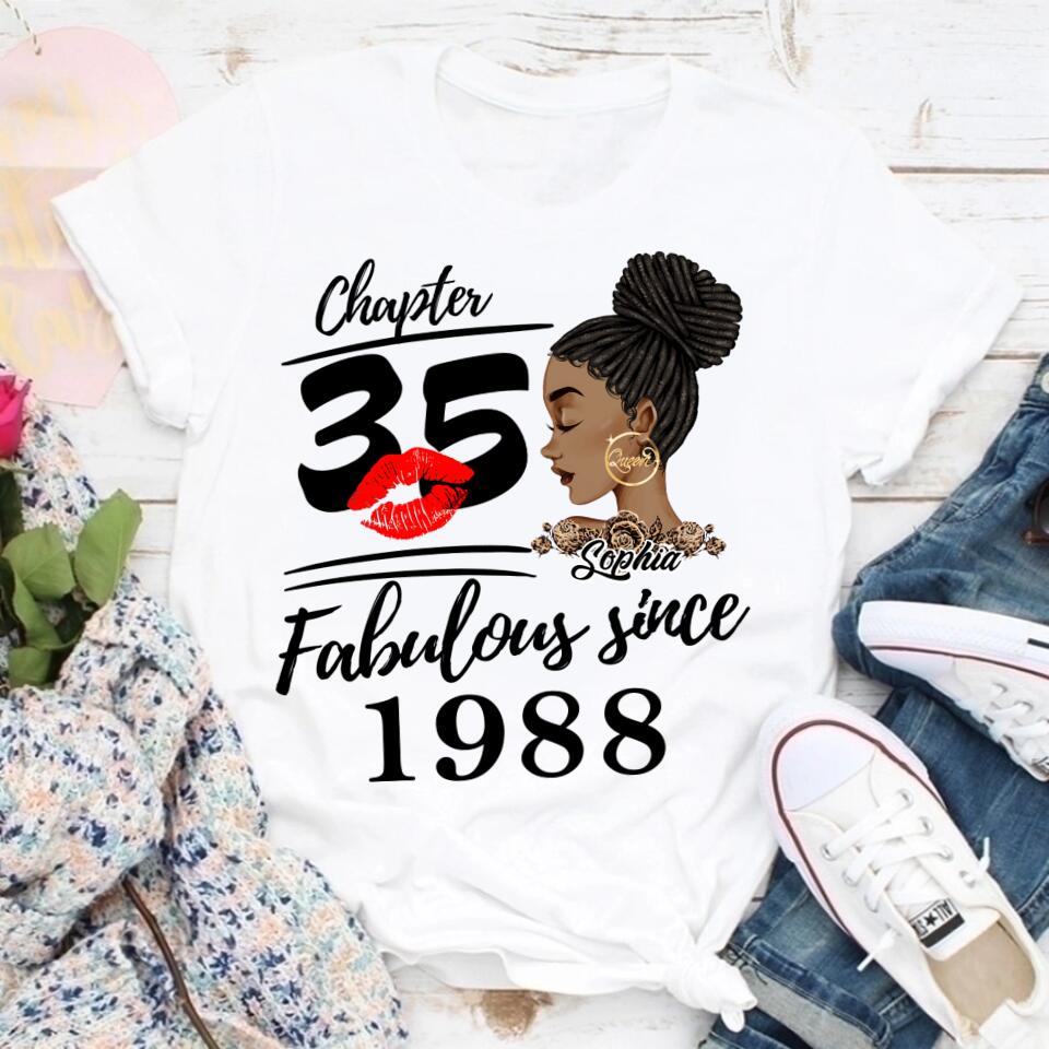 35th Birthday Shirts, Custom Birthday Shirts, Turning 35 Shirt, Gifts For Women Turning 35, 35 And Fabulous Shirt, 1988 Shirt, 35th Birthday Shirts For Her